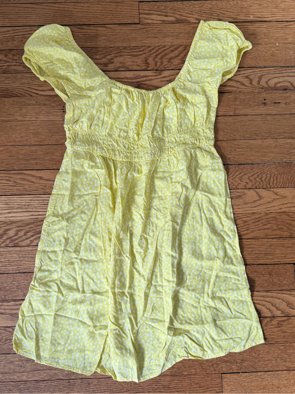 Billabong Yellow Polka Dot Mini Dress - Size Medium